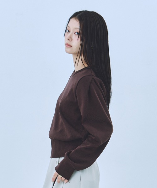 UNITED TOKYO(ユナイテッドトウキョウ)の「【残りわずか!】ショルダータックニットトップス|ウォッシャブル/オフィスカジュアル/ニット/春服(ニット/セーター・レディース・ブラウン/アイボリー/ブラック・FREE)」の18枚目の写真