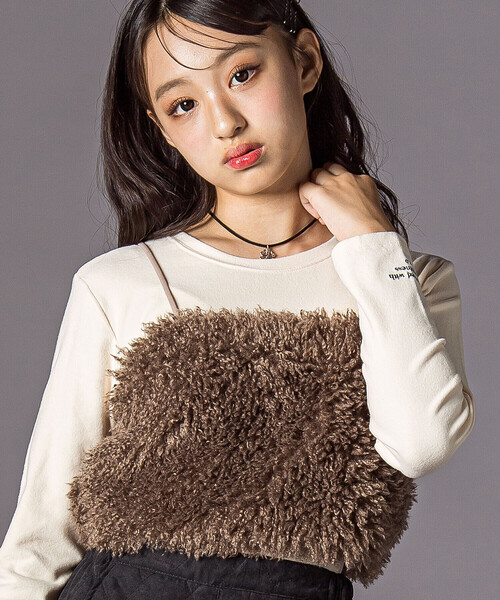 ZIDDY（ジディ）の「ネックレス付きトップス＆ビスチェセット(130~160cm)（アンサンブル・キッズ・オフホワイト/ブラウン・FREE/130cm/140cm/150cm）」の3枚目の写真