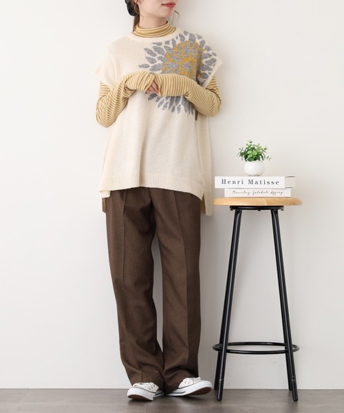 BARNDOOR(バーンドア)の「ダリア ジャカード ベスト(ベスト・レディース・アイボリー/グレー/ネイビー・FREE)」の12枚目の写真
