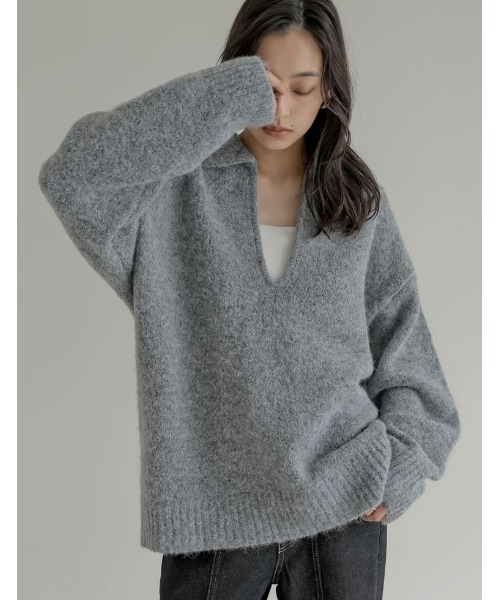 セール】[新色追加][2025AW COLLECTION]起毛ブークレニットホック付き