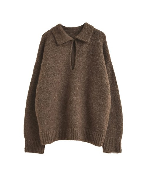 新色追加][2025AW COLLECTION]起毛ブークレニットホック付き2WAY