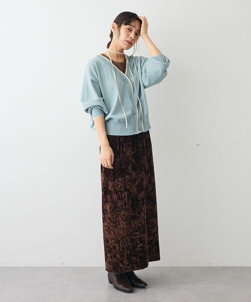 CRAFT STANDARD BOUTIQUE(クラフトスタンダードブティック)の「クラッシュベロアサイドスリットスカート(スカート・レディース・オフホワイト/グレー/ブラウン・FREE)」の9枚目の写真