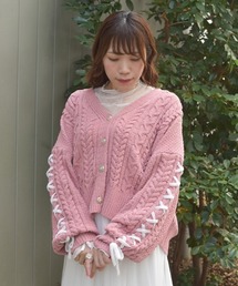 00s 希少 axes femme ビッグリボン ビジューレース編みピンクカーデ 2025年最新】アクシーズファム カーディガンの人気アイテム