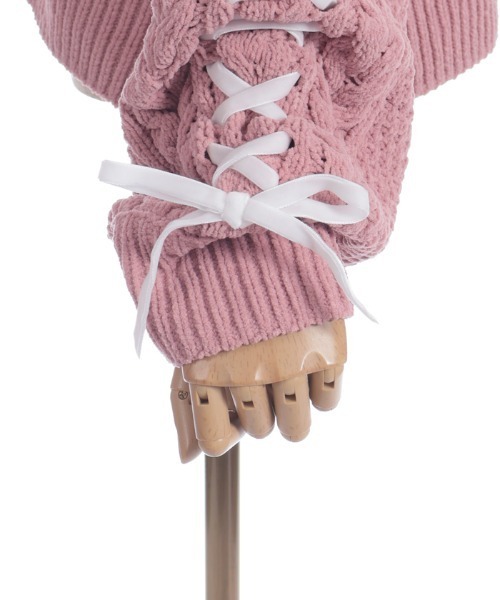 axes femme（アクシーズファム）の「レースアップモールヤーンカーディガン（カーディガン/ボレロ・レディース・ホワイト/ピンク/ミント/ベビーピンク・FREE）」の17枚目の写真