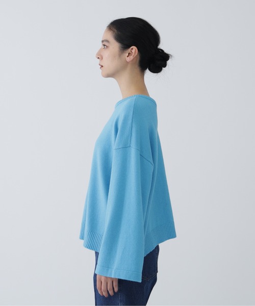 NAVYNAVY（ネイビーネイビー）の「【NAVYNAVY】【ユーティリティー】洗えるウール混前後2WAYボクシーニット（ニット/セーター・レディース・ブルー/グレー/ホワイト系その他/ブルー系その他・ﾌﾘ-）」の11枚目の写真