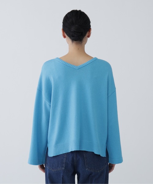 NAVYNAVY（ネイビーネイビー）の「【NAVYNAVY】【ユーティリティー】洗えるウール混前後2WAYボクシーニット（ニット/セーター・レディース・ブルー/グレー/ホワイト系その他/ブルー系その他・ﾌﾘ-）」の12枚目の写真