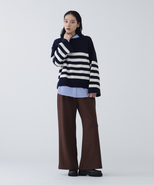 NAVYNAVY（ネイビーネイビー）の「【NAVYNAVY】【ユーティリティー】洗えるウール混前後2WAYボクシーニット（ニット/セーター・レディース・ブルー/グレー/ホワイト系その他/ブルー系その他・ﾌﾘ-）」の20枚目の写真