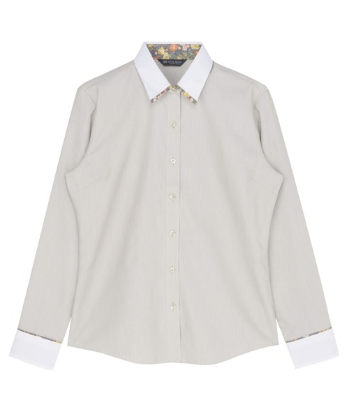 TOKYO SHIRTS(トウキョウシャツ)の「【透け防止】 形態安定ノンアイロン レギュラー 長袖ビジネスワイシャツ(ビジネスシャツ・レディース・ブラウン・S/M/L/LL/XL)」の1枚目の写真