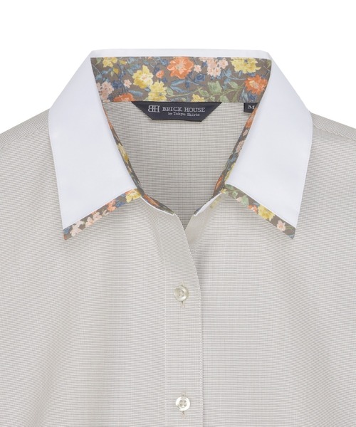 TOKYO SHIRTS(トウキョウシャツ)の「【透け防止】 形態安定ノンアイロン レギュラー 長袖ビジネスワイシャツ(ビジネスシャツ・レディース・ブラウン・S/M/L/LL/XL)」の3枚目の写真