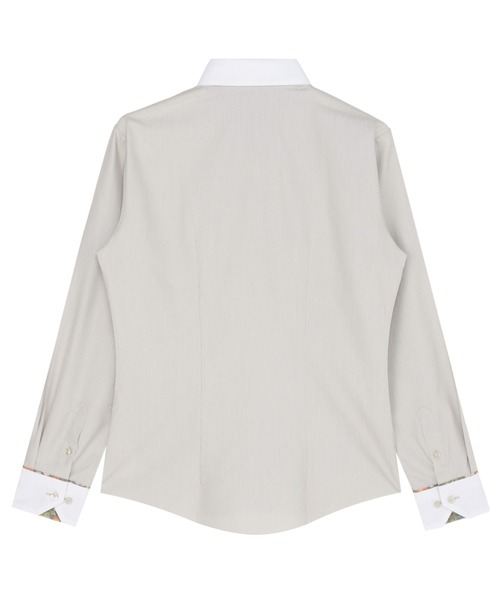 TOKYO SHIRTS(トウキョウシャツ)の「【透け防止】 形態安定ノンアイロン レギュラー 長袖ビジネスワイシャツ(ビジネスシャツ・レディース・ブラウン・S/M/L/LL/XL)」の2枚目の写真