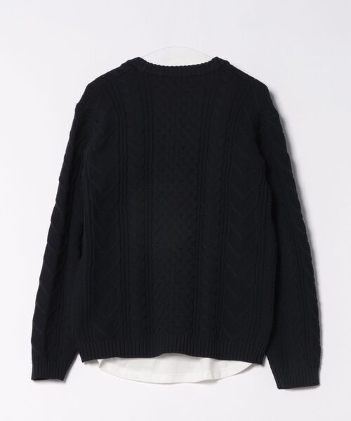 VENCEEXCHANGE（ヴァンスエクスチェンジ）の「ケーブルカーデｘロンＴセット（カーディガン/ボレロ・メンズ・ネイビー/グレー・M/L/LL）」の3枚目の写真