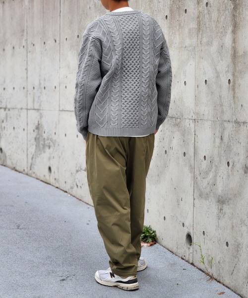 VENCEEXCHANGE（ヴァンスエクスチェンジ）の「ケーブルカーデｘロンＴセット（カーディガン/ボレロ・メンズ・ネイビー/グレー・M/L/LL）」の9枚目の写真