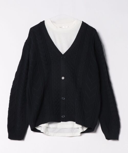VENCEEXCHANGE（ヴァンスエクスチェンジ）の「ケーブルカーデｘロンＴセット（カーディガン/ボレロ・メンズ・ネイビー/グレー・M/L/LL）」の14枚目の写真