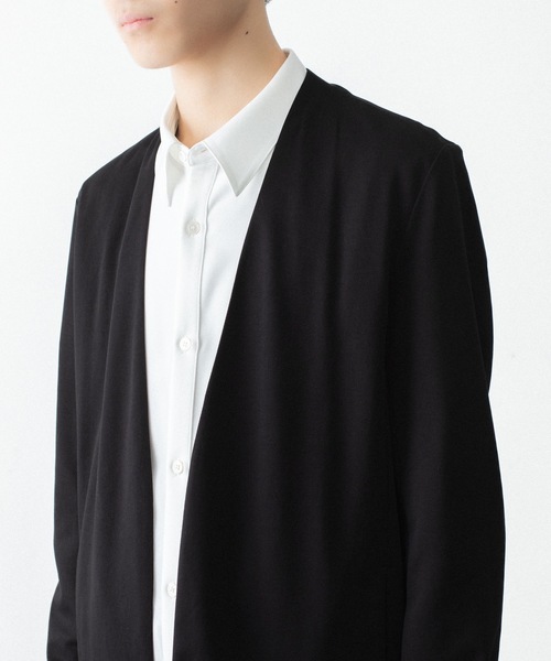 ATTACHMENT（アタッチメント）の「コットン ダブルフェイス カラーレスカーディガン / COTTON DOUBLE FACE COLLARLESS CARDIGAN（カーディガン/ボレロ・メンズ・ブラウン/ダークベージュ/ダークグレー/ブラック・3/2/1）」の6枚目の写真