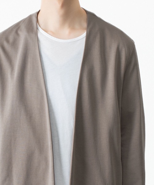 ATTACHMENT(アタッチメント)の「コットン ダブルフェイス カラーレスカーディガン / COTTON DOUBLE FACE COLLARLESS CARDIGAN(カーディガン/ボレロ・メンズ・ブラウン/ダークベージュ/ダークグレー/ブラック・3/2/1)」の7枚目の写真