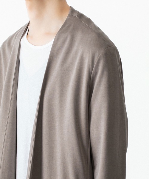ATTACHMENT(アタッチメント)の「コットン ダブルフェイス カラーレスカーディガン / COTTON DOUBLE FACE COLLARLESS CARDIGAN(カーディガン/ボレロ・メンズ・ブラウン/ダークベージュ/ダークグレー/ブラック・3/2/1)」の8枚目の写真
