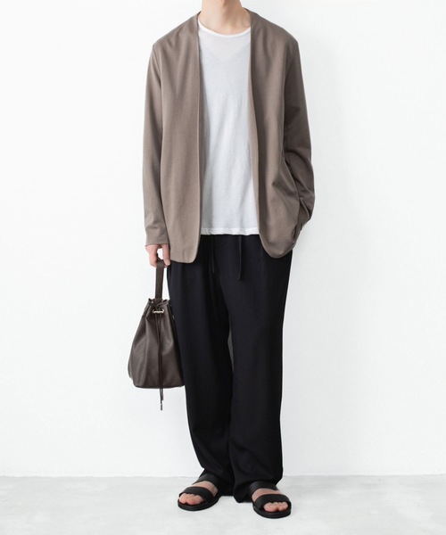 ATTACHMENT(アタッチメント)の「コットン ダブルフェイス カラーレスカーディガン / COTTON DOUBLE FACE COLLARLESS CARDIGAN(カーディガン/ボレロ・メンズ・ブラウン/ダークベージュ/ダークグレー/ブラック・3/2/1)」の10枚目の写真
