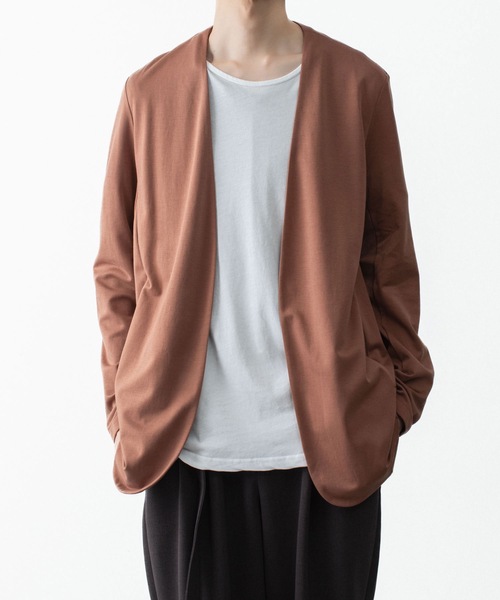 ATTACHMENT(アタッチメント)の「コットン ダブルフェイス カラーレスカーディガン / COTTON DOUBLE FACE COLLARLESS CARDIGAN(カーディガン/ボレロ・メンズ・ブラウン/ダークベージュ/ダークグレー/ブラック・3/2/1)」の11枚目の写真