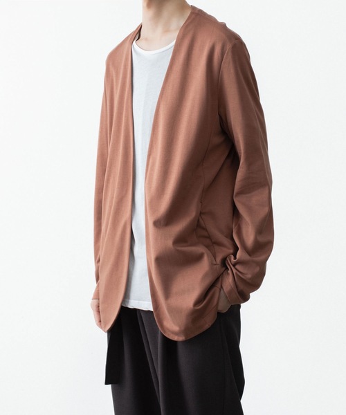 ATTACHMENT(アタッチメント)の「コットン ダブルフェイス カラーレスカーディガン / COTTON DOUBLE FACE COLLARLESS CARDIGAN(カーディガン/ボレロ・メンズ・ブラウン/ダークベージュ/ダークグレー/ブラック・3/2/1)」の12枚目の写真