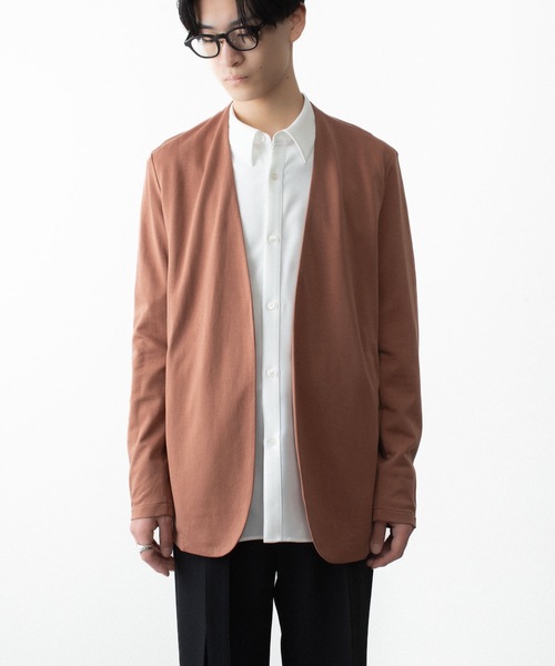 ATTACHMENT（アタッチメント）の「コットン ダブルフェイス カラーレスカーディガン / COTTON DOUBLE FACE COLLARLESS CARDIGAN（カーディガン/ボレロ・メンズ・ブラウン/ダークベージュ/ダークグレー/ブラック・3/2/1）」の13枚目の写真