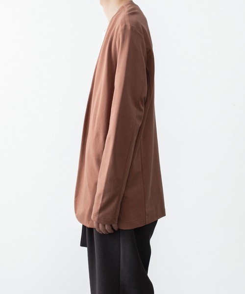 ATTACHMENT(アタッチメント)の「コットン ダブルフェイス カラーレスカーディガン / COTTON DOUBLE FACE COLLARLESS CARDIGAN(カーディガン/ボレロ・メンズ・ブラウン/ダークベージュ/ダークグレー/ブラック・3/2/1)」の14枚目の写真