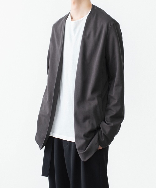 ATTACHMENT(アタッチメント)の「コットン ダブルフェイス カラーレスカーディガン / COTTON DOUBLE FACE COLLARLESS CARDIGAN(カーディガン/ボレロ・メンズ・ブラウン/ダークベージュ/ダークグレー/ブラック・3/2/1)」の22枚目の写真