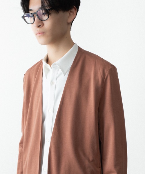 ATTACHMENT（アタッチメント）の「コットン ダブルフェイス カラーレスカーディガン / COTTON DOUBLE FACE COLLARLESS CARDIGAN（カーディガン/ボレロ・メンズ・ブラウン/ダークベージュ/ダークグレー/ブラック・3/2/1）」の15枚目の写真