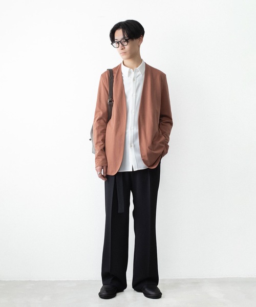 ATTACHMENT（アタッチメント）の「コットン ダブルフェイス カラーレスカーディガン / COTTON DOUBLE FACE COLLARLESS CARDIGAN（カーディガン/ボレロ・メンズ・ブラウン/ダークベージュ/ダークグレー/ブラック・3/2/1）」の20枚目の写真
