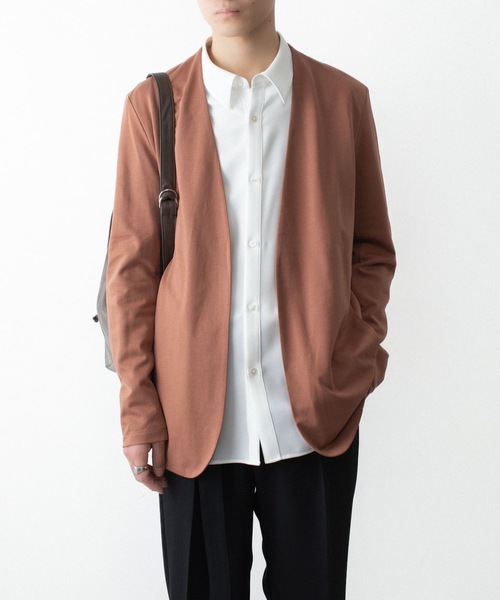 ATTACHMENT（アタッチメント）の「コットン ダブルフェイス カラーレスカーディガン / COTTON DOUBLE FACE COLLARLESS CARDIGAN（カーディガン/ボレロ・メンズ・ブラウン/ダークベージュ/ダークグレー/ブラック・3/2/1）」の21枚目の写真