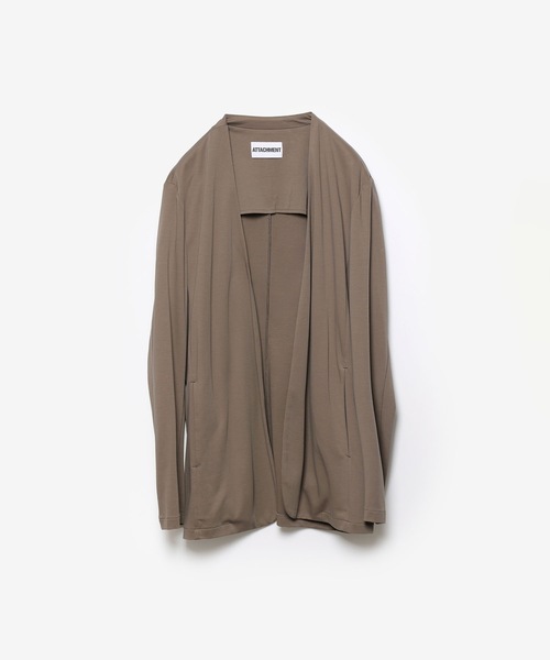 ATTACHMENT（アタッチメント）の「コットン ダブルフェイス カラーレスカーディガン / COTTON DOUBLE FACE COLLARLESS CARDIGAN（カーディガン/ボレロ・メンズ・ブラウン/ダークベージュ/ダークグレー/ブラック・3/2/1）」の8枚目の写真
