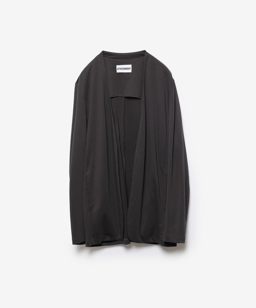 ATTACHMENT（アタッチメント）の「コットン ダブルフェイス カラーレスカーディガン / COTTON DOUBLE FACE COLLARLESS CARDIGAN（カーディガン/ボレロ・メンズ・ブラウン/ダークベージュ/ダークグレー/ブラック・3/2/1）」の9枚目の写真
