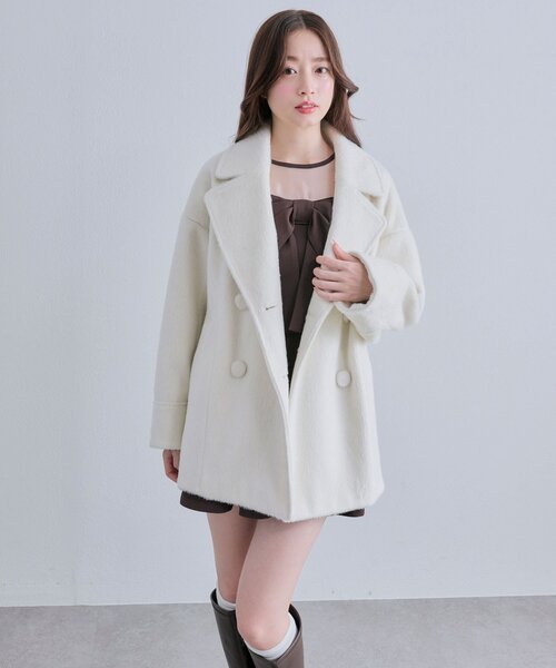 OLIVE des OLIVE（オリーブデオリーブ）の「【TwinkleCollection】シャギーコート（その他アウター・レディース・アイボリー/グレー/ピンク・FREE）」の5枚目の写真