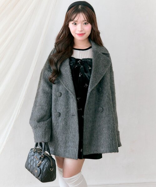 OLIVE des OLIVE（オリーブデオリーブ）の「【TwinkleCollection】シャギーコート（その他アウター・レディース・アイボリー/グレー/ピンク・FREE）」の9枚目の写真