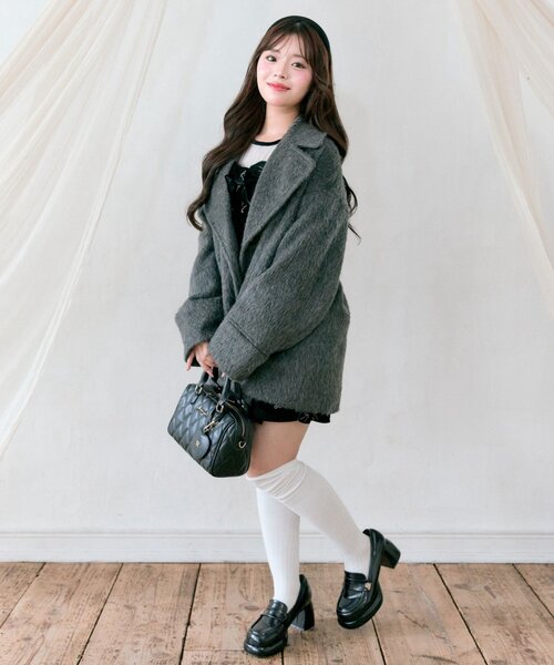 【トレンド見えアウター】シャギーコート OLIVE des OLIVE（オリーブデオリーブ）の「【TwinkleCollection