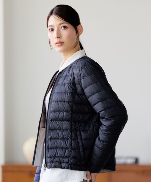 Filomo（フィローモ）の「[Filomo]ライトダウン レディース ダウンジャケット（ダウンジャケット/コート・レディース・ライトブルー/ダークネイビー/カーキ・M/L/LL）」の4枚目の写真