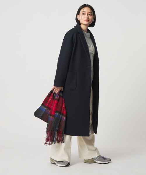A DAY IN THE LIFE UNITED ARROWS（アデイインザライフユナイテッドアローズ）の「ニットメルトン チェスターコート ＜A DAY IN THE LIFE＞（チェスターコート・レディース・ネイビー/その他2/その他1/ナチュラル・M/S）」の5枚目の写真