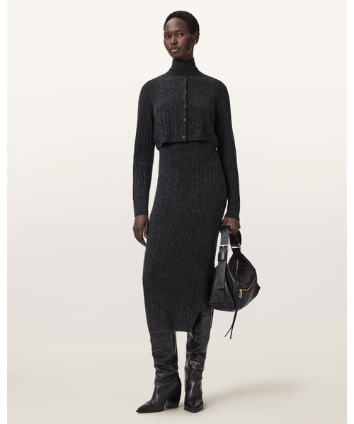 ALLSAINTS(オールセインツ)の「SABINE 2-IN-1 MAXI DRESS | SABINE 2-IN-1 マキシ ドレス・ワンピース(ワンピース・レディース・チャコールグレー・XS/S/M/L)」の1枚目の写真