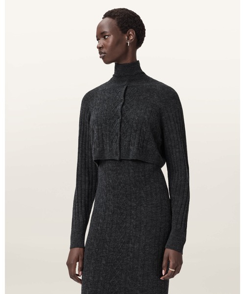 ALLSAINTS(オールセインツ)の「SABINE 2-IN-1 MAXI DRESS | SABINE 2-IN-1 マキシ ドレス・ワンピース(ワンピース・レディース・チャコールグレー・XS/S/M/L)」の2枚目の写真