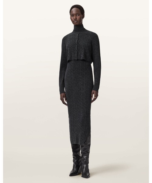 ALLSAINTS(オールセインツ)の「SABINE 2-IN-1 MAXI DRESS | SABINE 2-IN-1 マキシ ドレス・ワンピース(ワンピース・レディース・チャコールグレー・XS/S/M/L)」の4枚目の写真