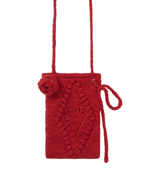 ILLIGO（イリゴ）の「Fleur Diamond Knit Crossbody Bag Red（メッセンジャーバッグ・レディース・その他・OS）」の4枚目の写真