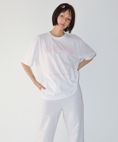RONRON(ロンロン)の「PUPPY TAILS BASIC FIT T SHIRT WHITE PINK(Tシャツ/カットソー・レディース・その他・FREE)」の3枚目の写真