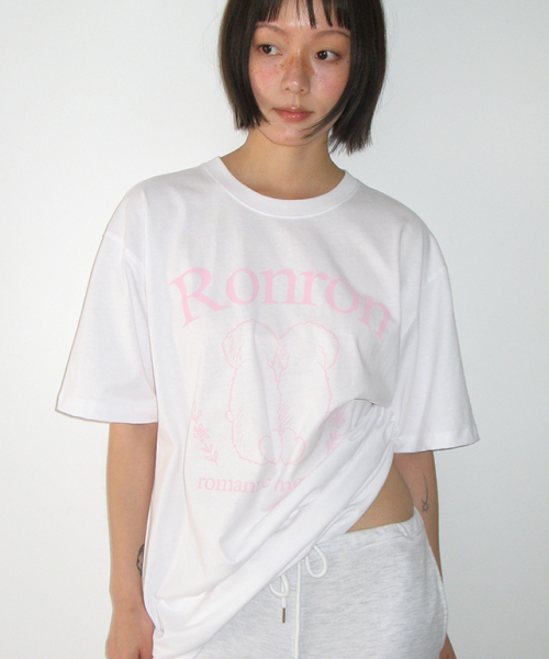 RONRON(ロンロン)の「PUPPY TAILS BASIC FIT T SHIRT WHITE PINK(Tシャツ/カットソー・レディース・その他・FREE)」の4枚目の写真