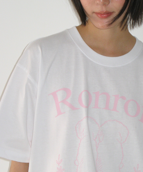 RONRON(ロンロン)の「PUPPY TAILS BASIC FIT T SHIRT WHITE PINK(Tシャツ/カットソー・レディース・その他・FREE)」の5枚目の写真
