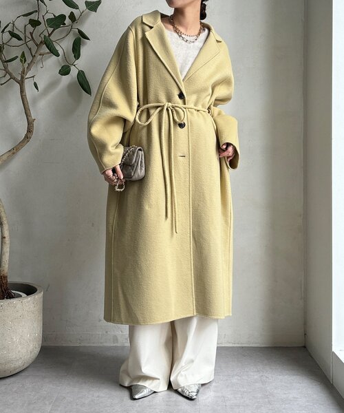 DouDou（ドゥドゥ）の「ビーバーロングコート（その他アウター・レディース・ベージュ/ネイビー/イエロー・FREE）」の19枚目の写真