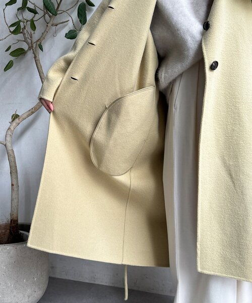 DouDou（ドゥドゥ）の「ビーバーロングコート（その他アウター・レディース・ベージュ/ネイビー/イエロー・FREE）」の9枚目の写真