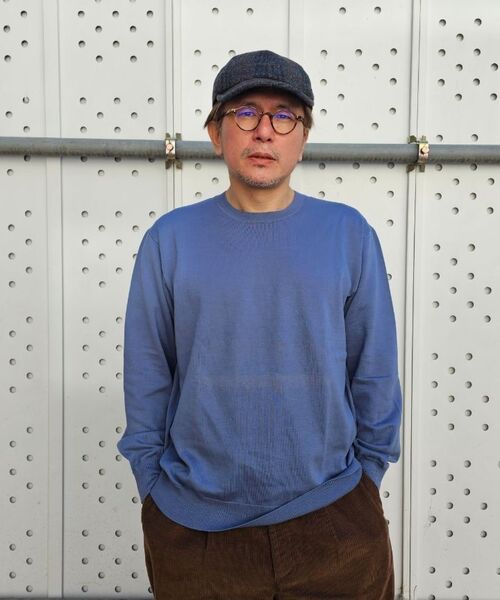 MUSINSA STANDARD（ムシンサスタンダード）の「ウォッシャブルスーピマコットンクルーネックニット[ブルーグレー]（ニット/セーター・メンズ・その他・XX-LARGE/SMALL/MEDIUM/LARGE/X-LARGE）」の4枚目の写真