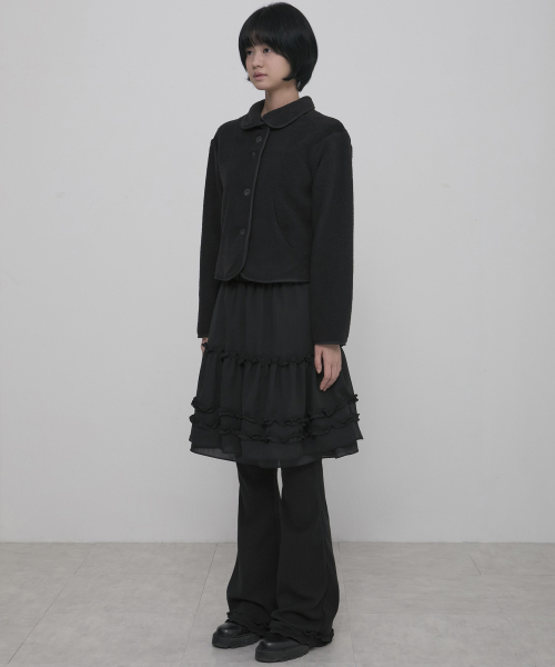 セール】3-Layered Ruffle Skirt Pants (FL-260_Black)（その他パンツ