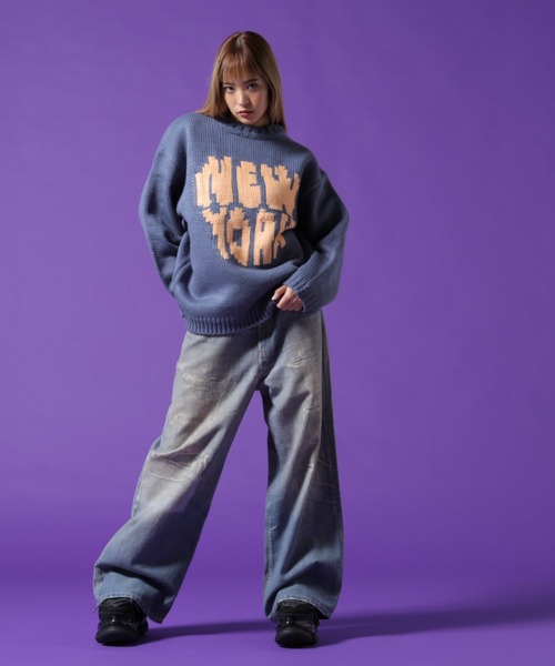 DANKE SCHON（ダンケシェーン）の「【WEB&DEPOT限定】DankeSchon/ダンケシェーン/1.5GG NY KNIT（ニット/セーター・メンズ・ブルー/ブラック/ホワイト系2・M/L/XL）」の20枚目の写真