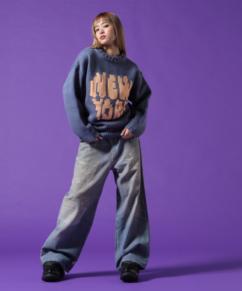 DANKE SCHON（ダンケシェーン）の「【WEB&DEPOT限定】DankeSchon/ダンケシェーン/1.5GG NY KNIT（ニット/セーター・メンズ・ブルー/ブラック/ホワイト系2・M/L/XL）」の19枚目の写真