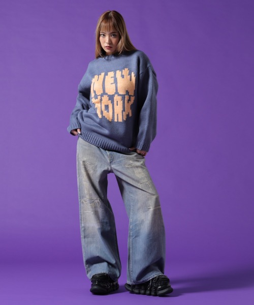 DANKE SCHON（ダンケシェーン）の「【WEB&DEPOT限定】DankeSchon/ダンケシェーン/1.5GG NY KNIT（ニット/セーター・メンズ・ブルー/ブラック/ホワイト系2・M/L/XL）」の18枚目の写真